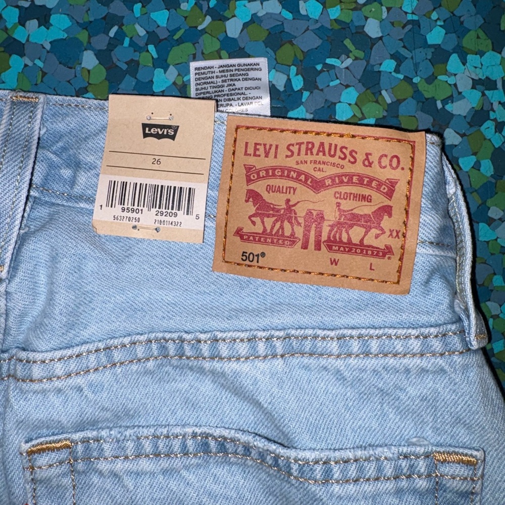 Levi's Light Blue 501 Cutoff Denim Shorts New with tags! - Picture 3 of 3